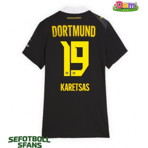 Borussia Dortmund Konstantinos Karetsas #19 Bortatröja Kvinnor 2026-27 Kortärmad